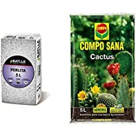 Los mejores  - Sustratos - Sustrato Perlita 5L - Batlle + Compo Sana 8 semanas de abono para Todas Las Especies de Cactus y suculentas…